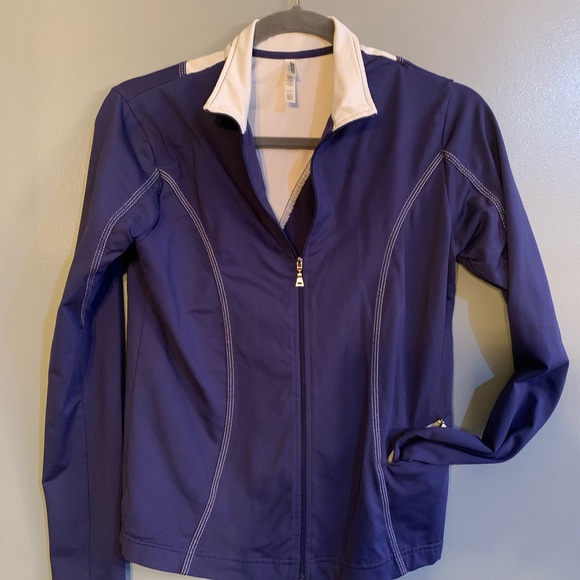 Jockey light sporty zippered jacket. Size S. Blue/white. EUC - Picture 4 of 8